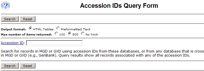 Accession ID Query Form