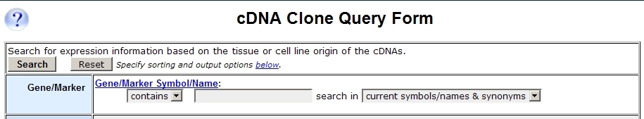 cDNA Clones Query Form