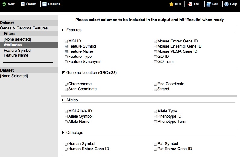 select filters