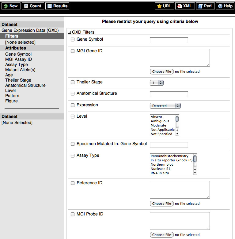 select gxd filters