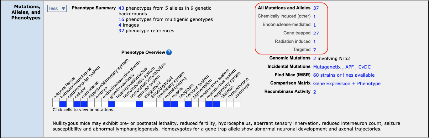 Alleles and phenotypes row