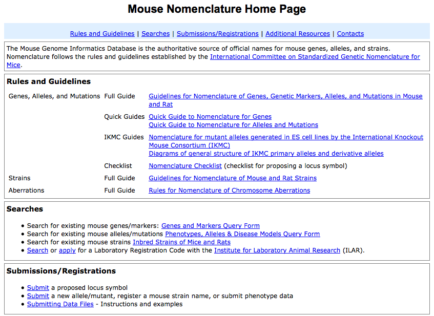 Mouse Nomen Page