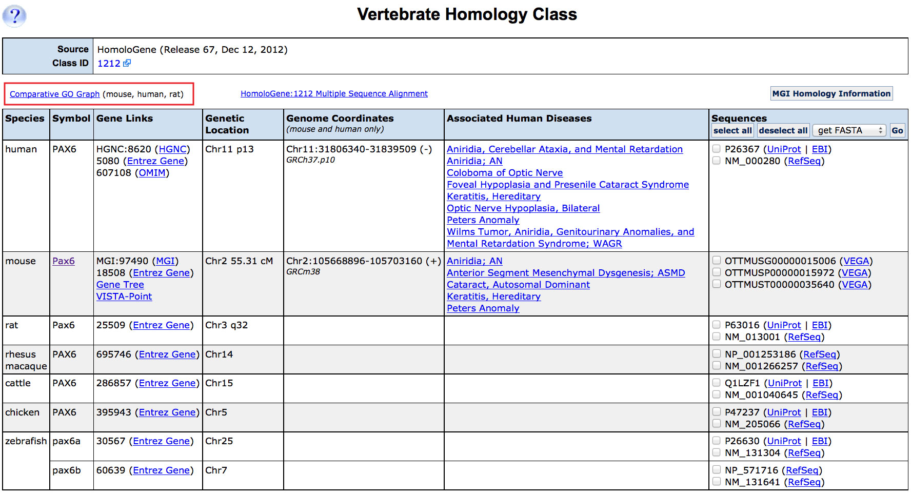 Mammalian Orthology