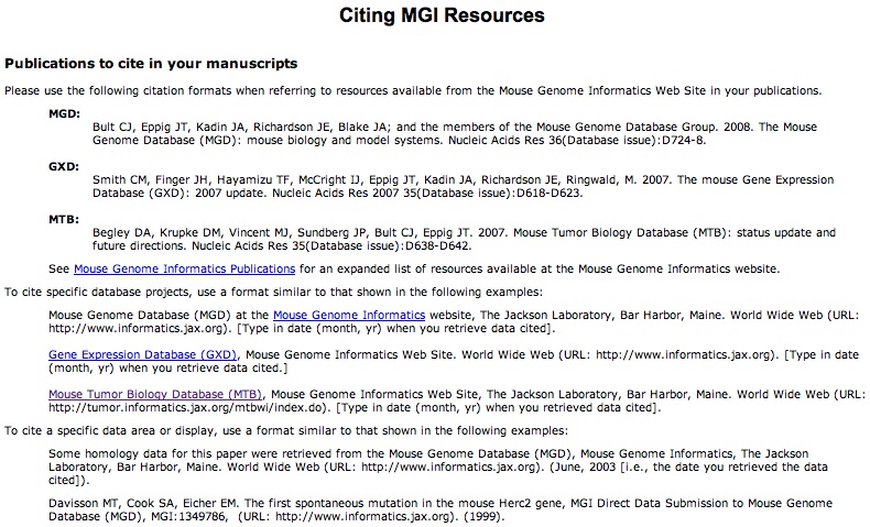 Citing MGI Resources