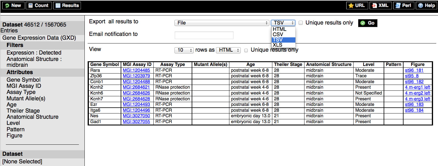 BioMart Results