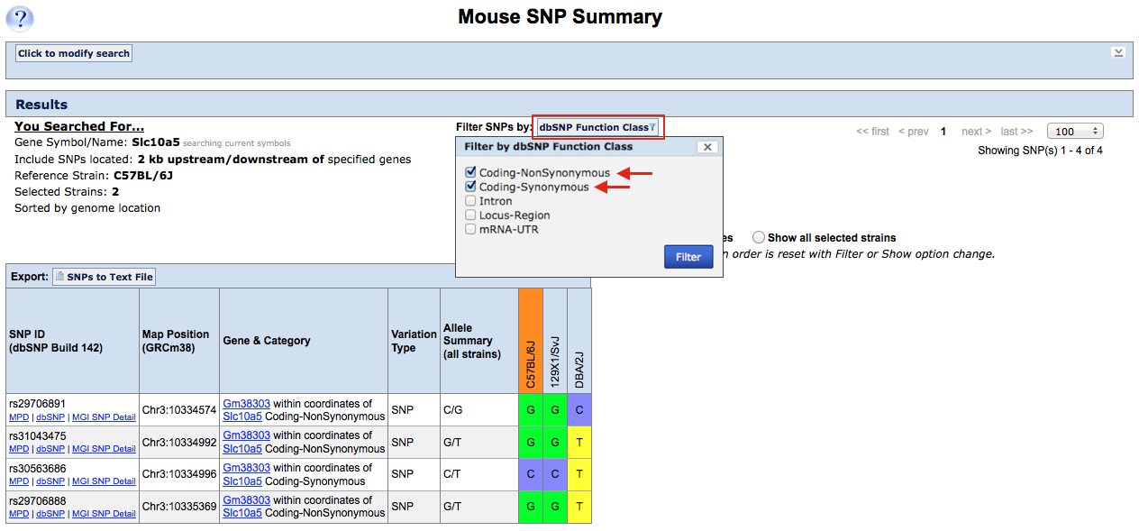 SNP Search Results 2