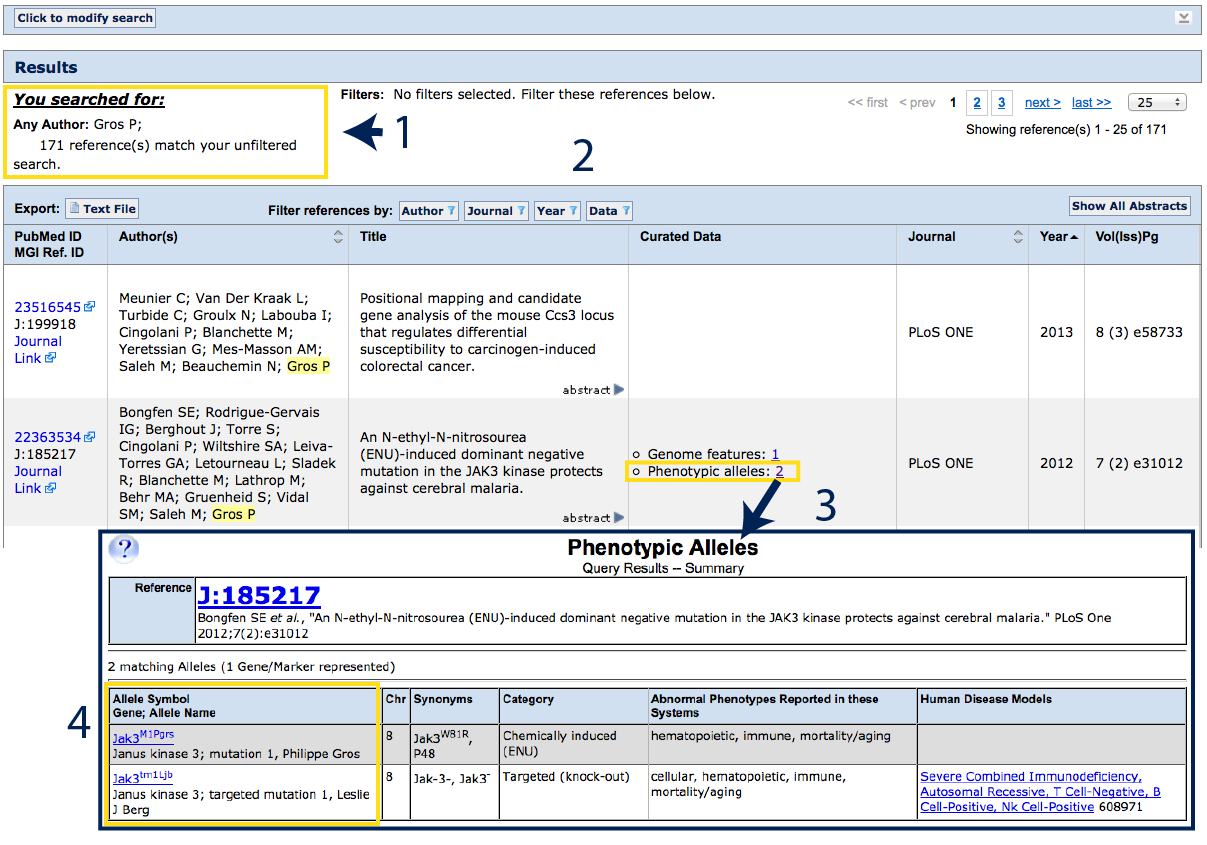 reference query results